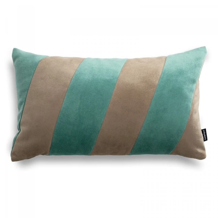 Stripes beżowo miętowa poduszka dekoracyjna 50x30
