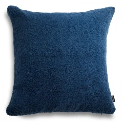 Cozy duża granatowa poduszka dekoracyjna boucle 50x50