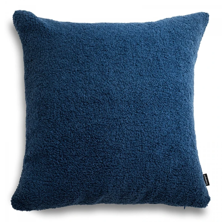 Cozy duża granatowa poduszka dekoracyjna boucle 50x50