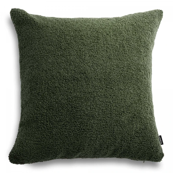 Cozy duża zielona poduszka dekoracyjna boucle 50x50