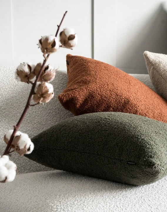 Cozy zielona poduszka dekoracyjna boucle 60x40