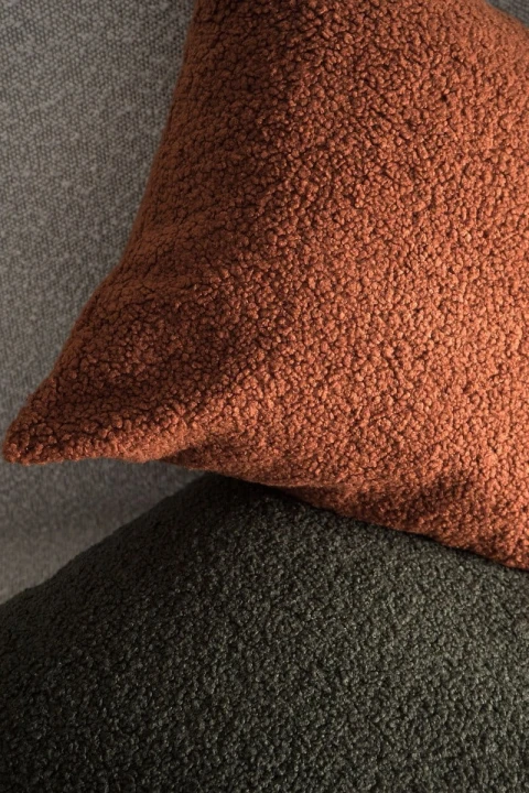 Cozy ruda poduszka dekoracyjna boucle 60x40
