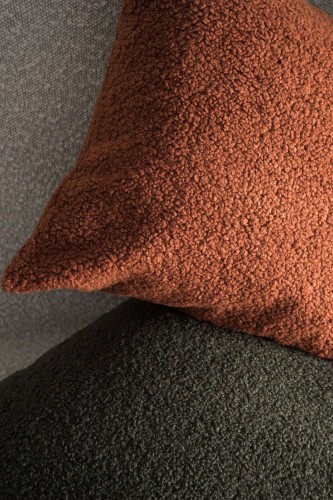 Cozy duża ruda poduszka dekoracyjna boucle 50x50