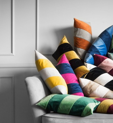 Stripes zielona poduszka dekoracyjna 50x30 ZERO WASTE