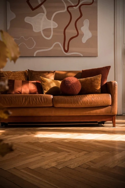 Stripes ruda poduszka dekoracyjna 50x30 ZERO WASTE