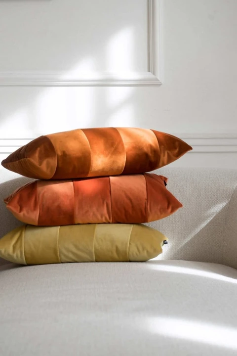 Stripes ruda poduszka dekoracyjna 50x30 ZERO WASTE
