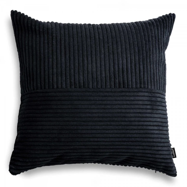 Cord Slim czarna poduszka dekoracyjna 45x45