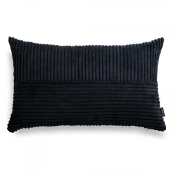 Cord Slim czarna poduszka dekoracyjna 50x30