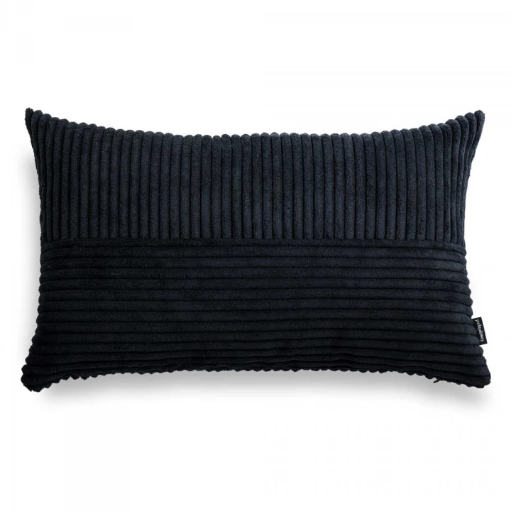Cord Slim czarna poduszka dekoracyjna 50x30