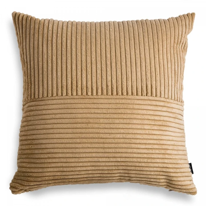 Cord Slim karmelowa poduszka dekoracyjna 45x45