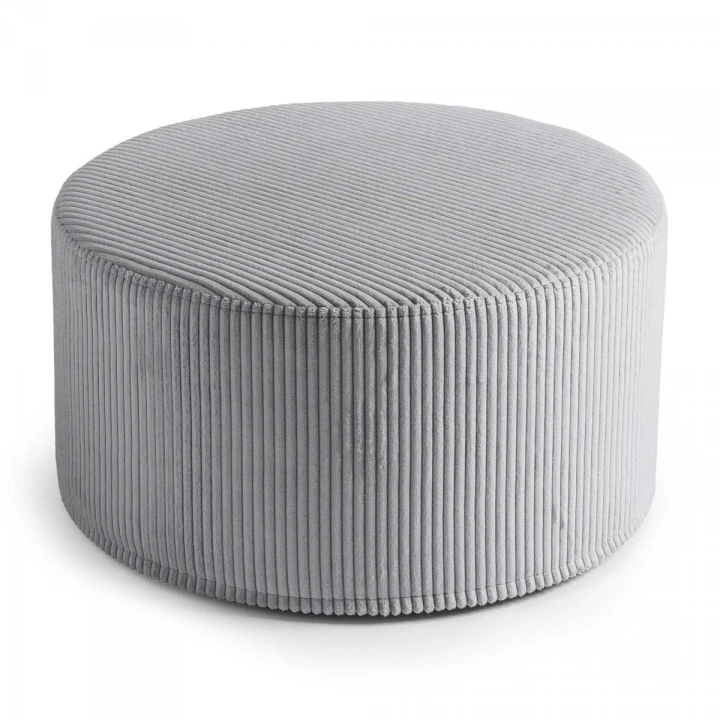 Duża okrągła szara pufa CORD Slim 60x30