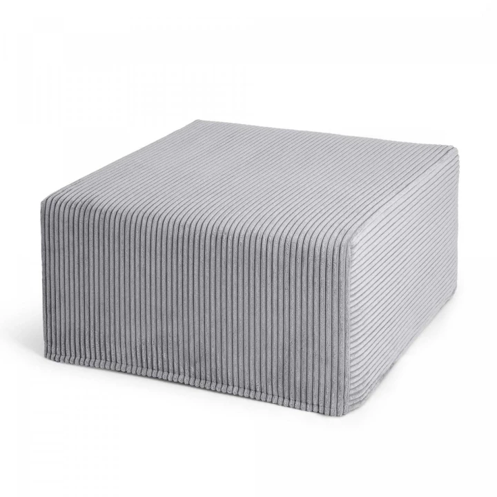 Duża kwadratowa szara pufa CORD Slim 60x30