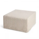 Duża kwadratowa kremowa pufa CORD Slim 60x30