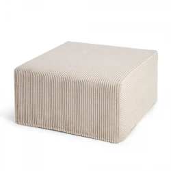 Duży kwadratowy kremowy puf CORD Slim 60x30
