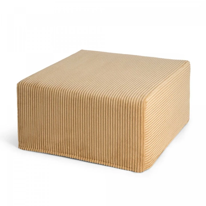 Duża kwadratowa karmelowa pufa CORD Slim 60x30