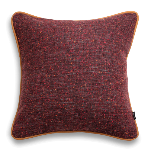Bordowa poduszka dekoracyjna WOOL 45X45