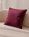 Velvet bordowa poduszka dekoracyjna 45x45