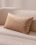 Velvet beżowa poduszka dekoracyjna 50x30