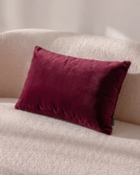 Velvet bordowa poduszka dekoracyjna 50x30